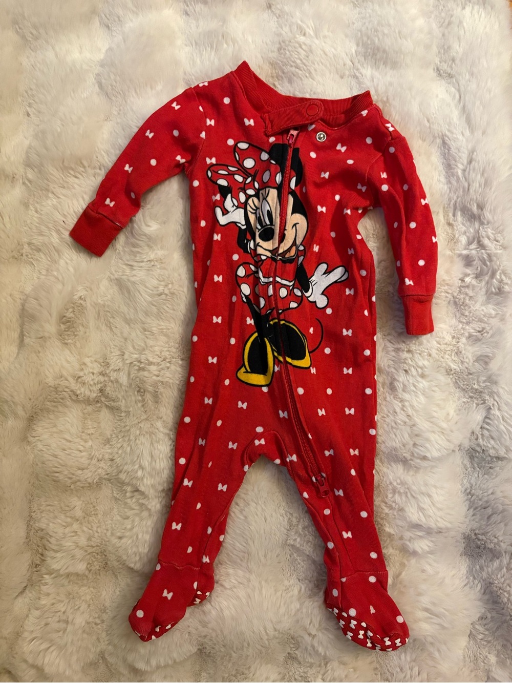 Disney Red Minnie Mouse Footed One-Piece Pajama